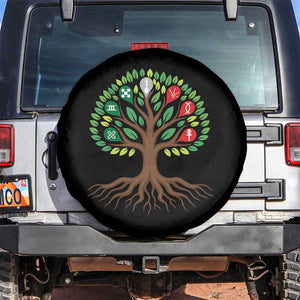 Seven Candles Of Kwanzaa Tree Of Life Spare Tire Cover African Heritage Gift TS12 No hole Black Print Your Wear