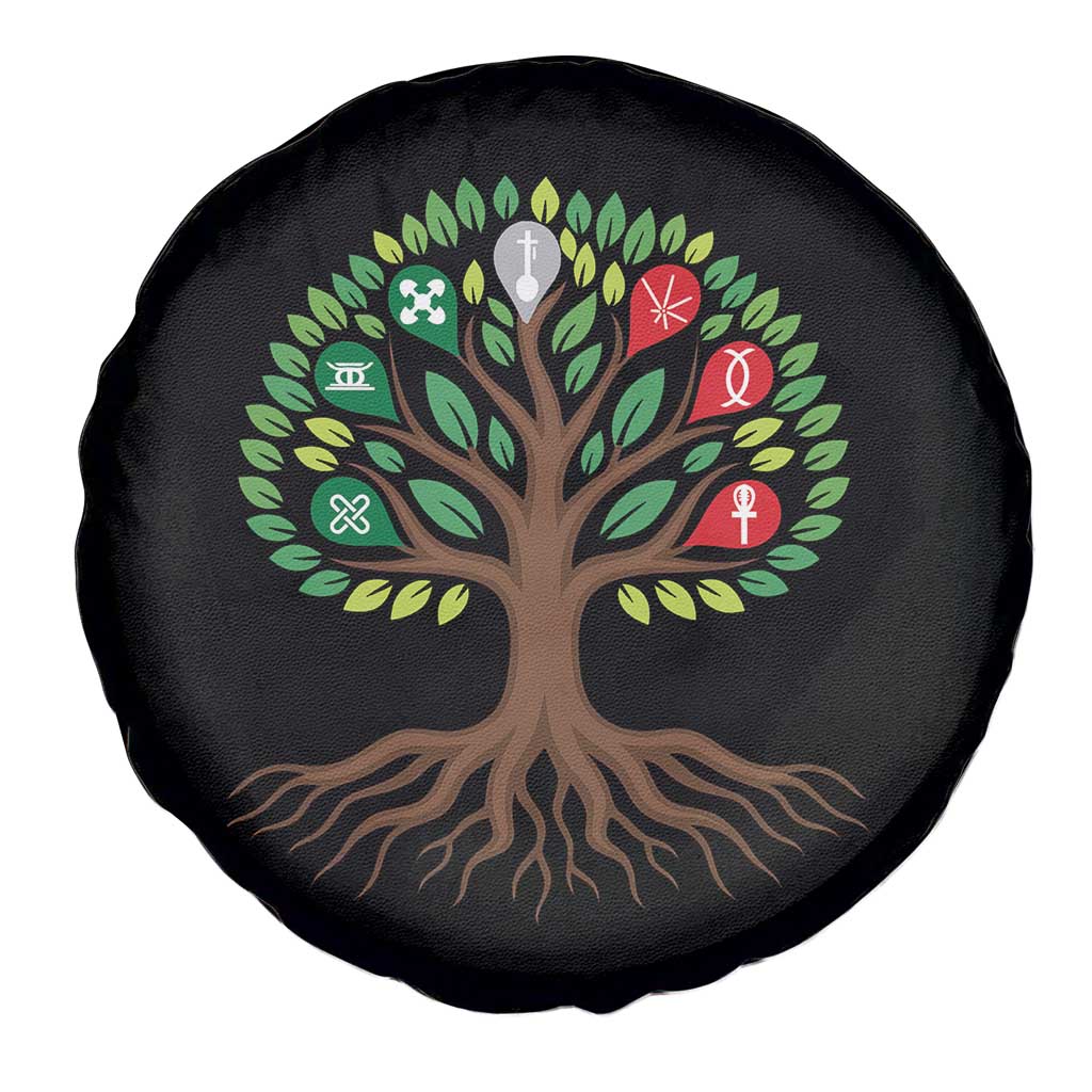 Seven Candles Of Kwanzaa Tree Of Life Spare Tire Cover African Heritage Gift TS12 Print Your Wear