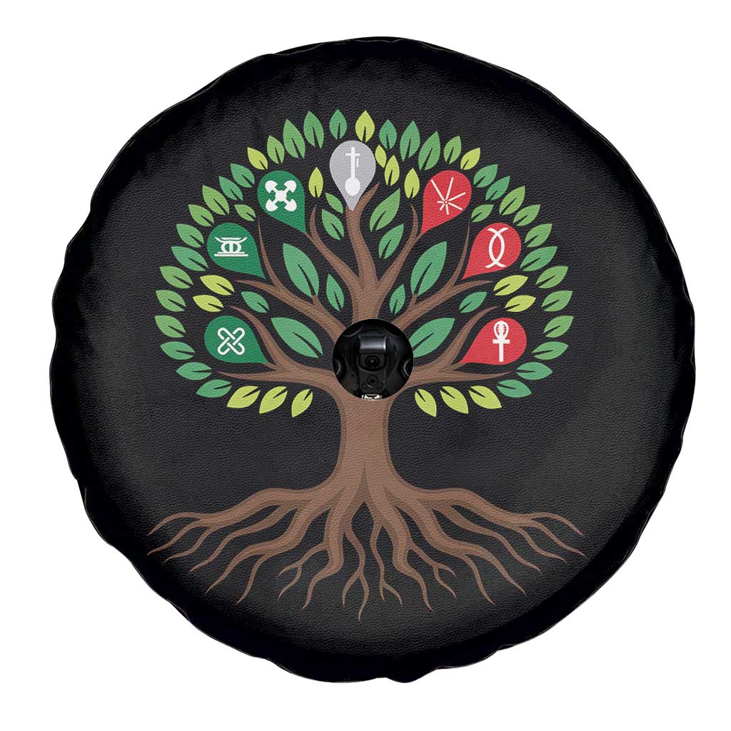 Seven Candles Of Kwanzaa Tree Of Life Spare Tire Cover African Heritage Gift TS12 Print Your Wear