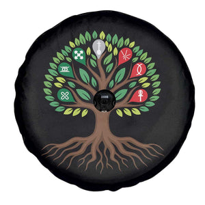 Seven Candles Of Kwanzaa Tree Of Life Spare Tire Cover African Heritage Gift TS12 Print Your Wear