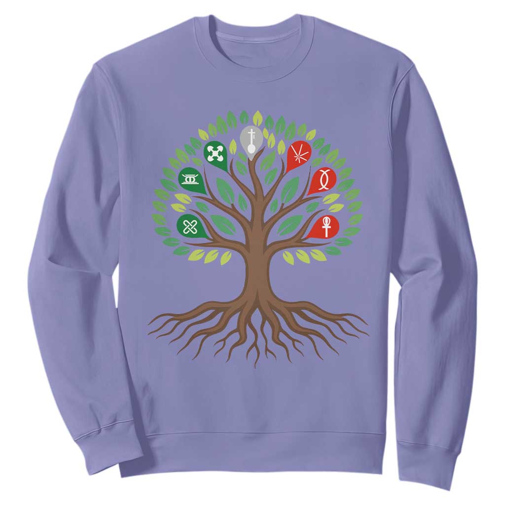 Seven Candles Of Kwanzaa Tree Of Life Sweatshirt African Heritage Gift TS12 Violet Print Your Wear
