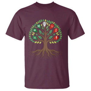 Seven Candles Of Kwanzaa Tree Of Life T Shirt African Heritage Gift TS12 Maroon Print Your Wear