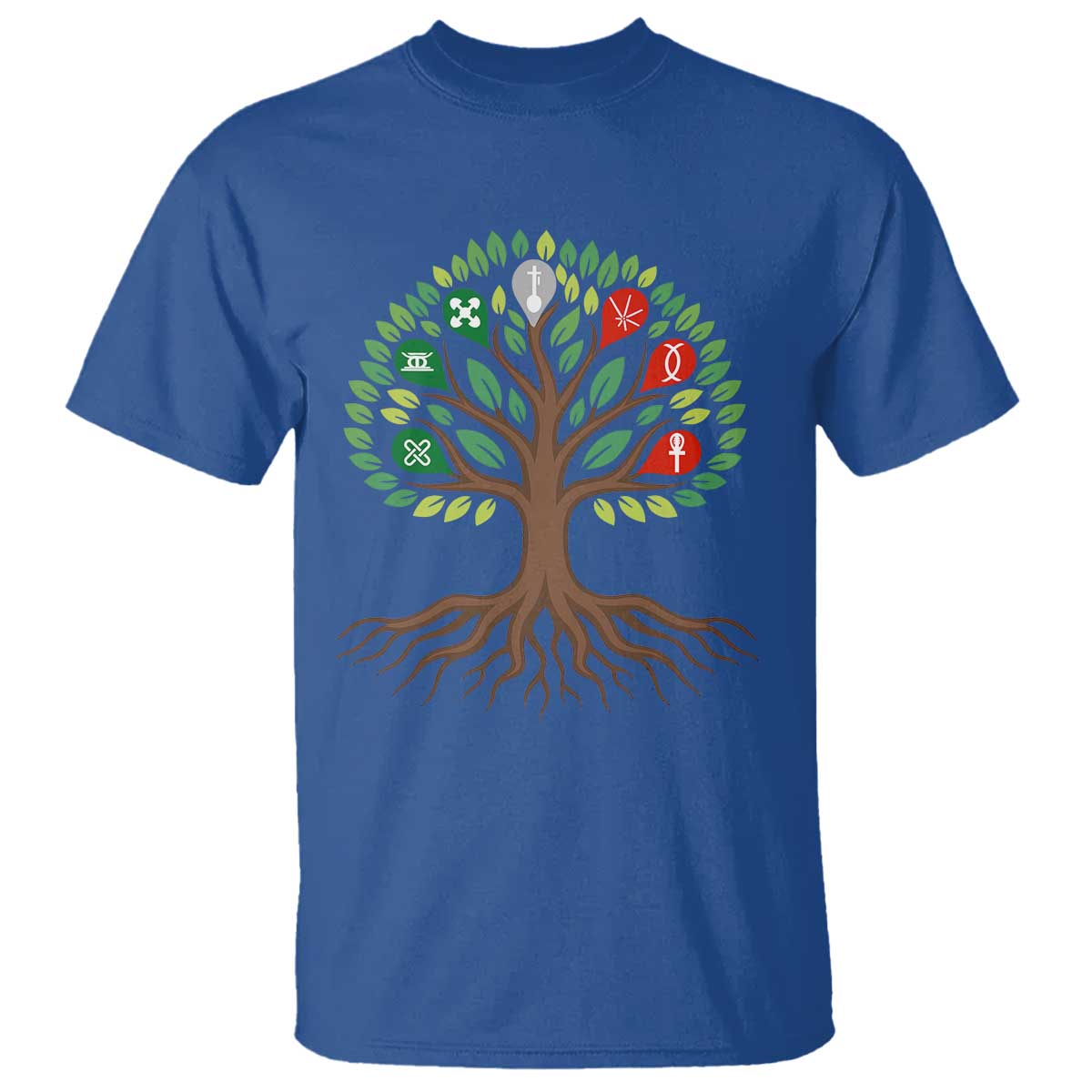 Seven Candles Of Kwanzaa Tree Of Life T Shirt African Heritage Gift TS12 Royal Blue Print Your Wear