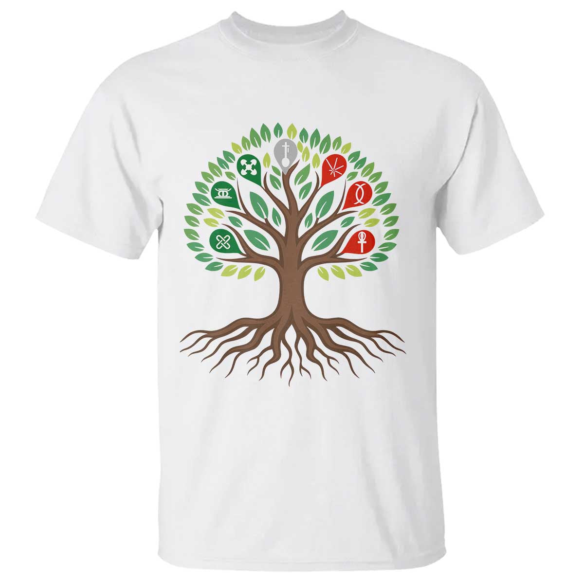 Seven Candles Of Kwanzaa Tree Of Life T Shirt African Heritage Gift TS12 White Print Your Wear
