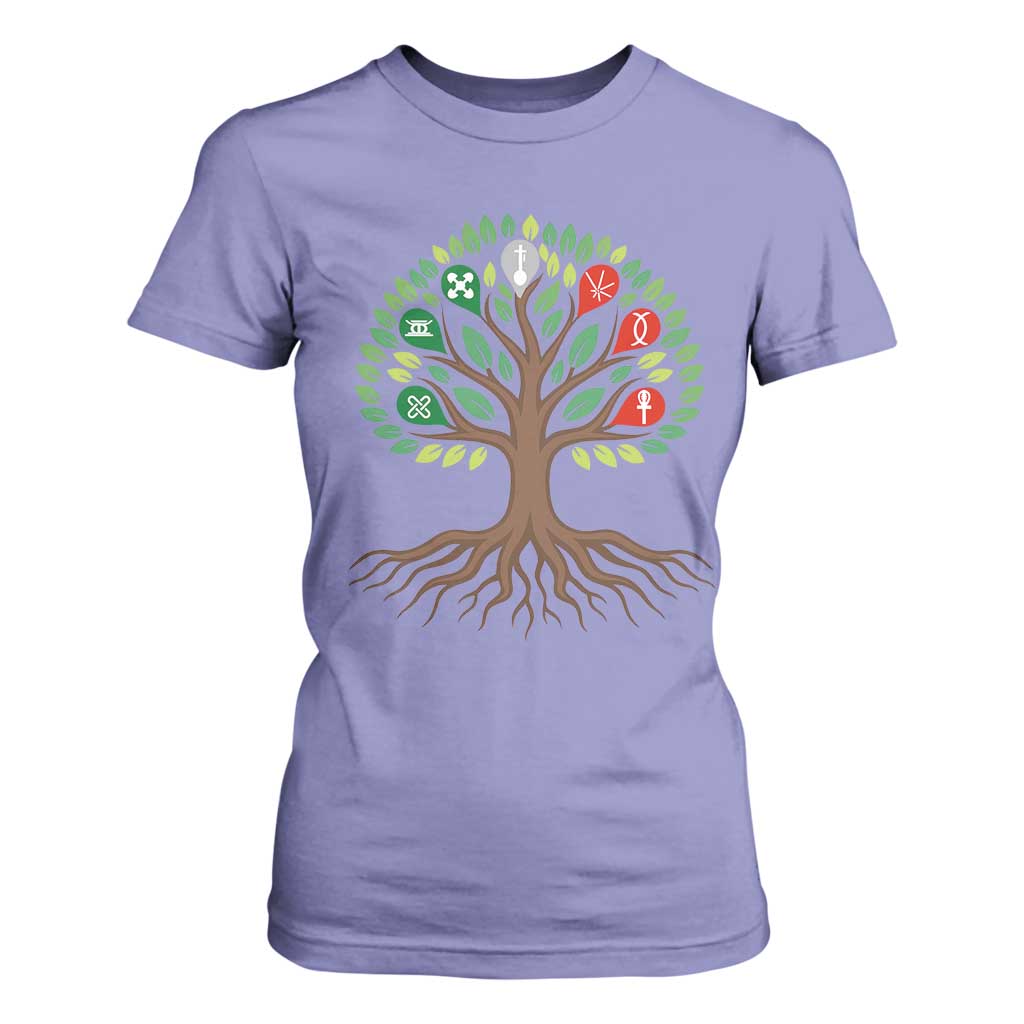 Seven Candles Of Kwanzaa Tree Of Life T Shirt For Women African Heritage Gift TS12 Violet Print Your Wear
