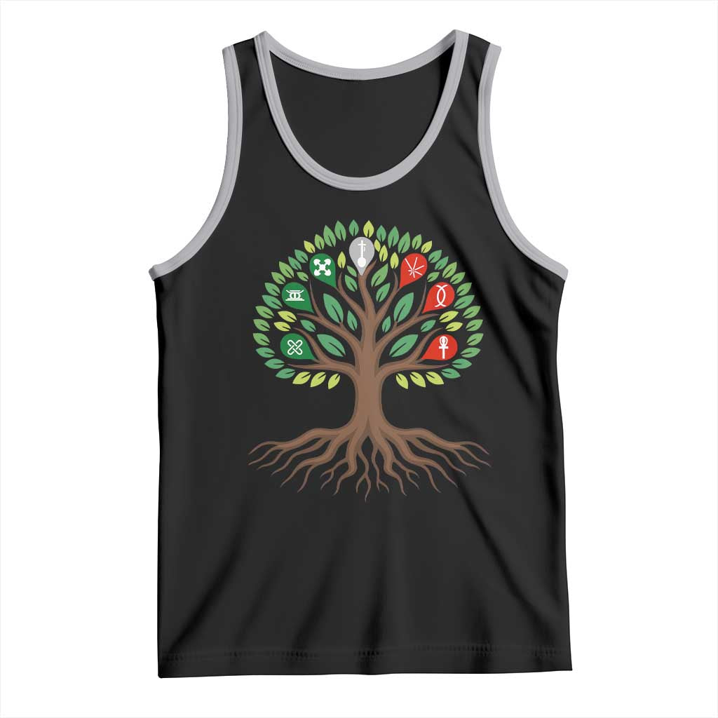 Seven Candles Of Kwanzaa Tree Of Life Tank Top African Heritage Gift TS12 Black Athletic Heather Print Your Wear
