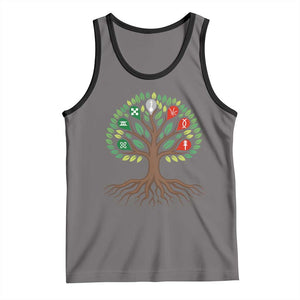 Seven Candles Of Kwanzaa Tree Of Life Tank Top African Heritage Gift TS12 Deep Heather Black Print Your Wear
