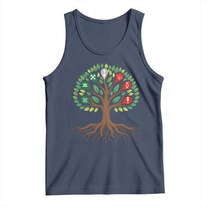 Seven Candles Of Kwanzaa Tree Of Life Tank Top African Heritage Gift TS12 Navy Print Your Wear