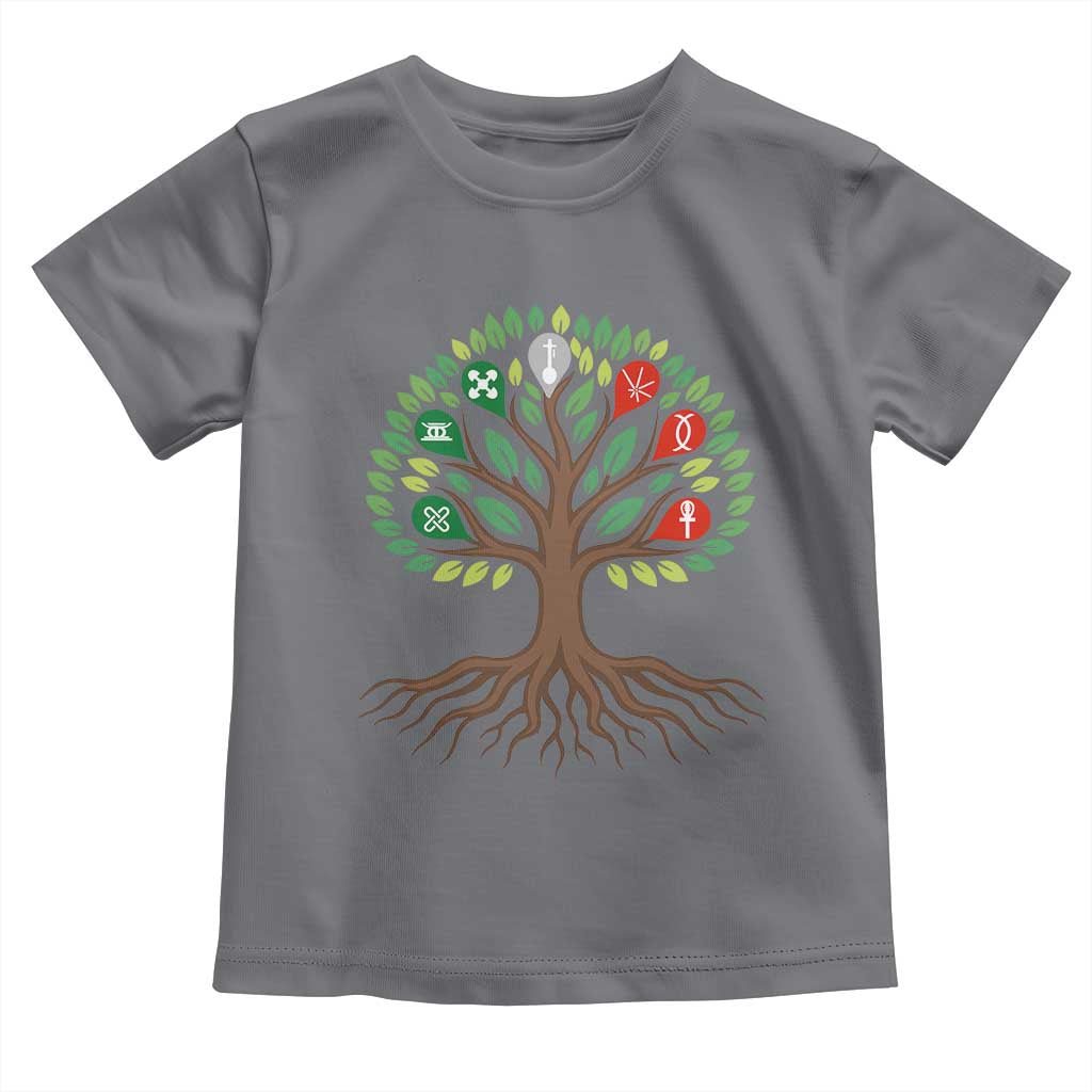 Seven Candles Of Kwanzaa Tree Of Life Toddler T Shirt African Heritage Gift TS12 Charcoal Print Your Wear