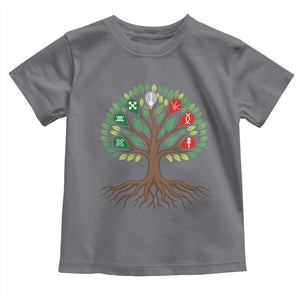 Seven Candles Of Kwanzaa Tree Of Life Toddler T Shirt African Heritage Gift TS12 Charcoal Print Your Wear