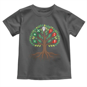 Seven Candles Of Kwanzaa Tree Of Life Toddler T Shirt African Heritage Gift TS12 Dark Heather Print Your Wear