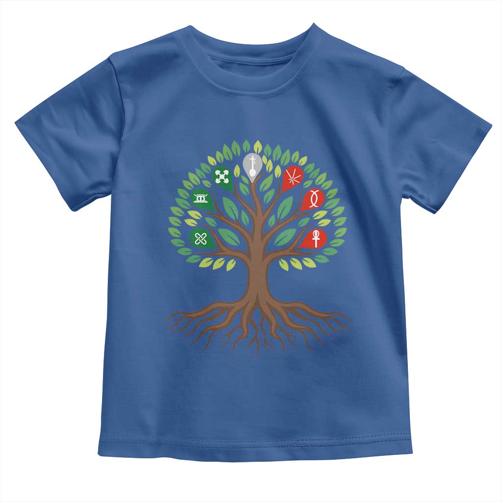 Seven Candles Of Kwanzaa Tree Of Life Toddler T Shirt African Heritage Gift TS12 Royal Blue Print Your Wear