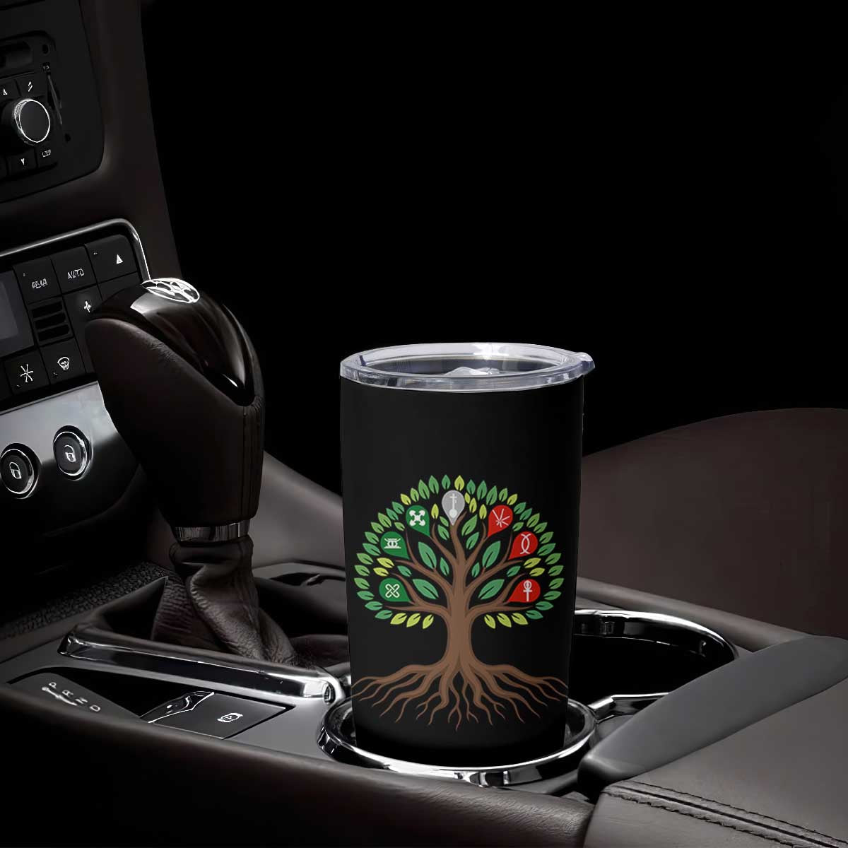 Seven Candles Of Kwanzaa Tree Of Life Tumbler Cup African Heritage Gift TS12 Print Your Wear
