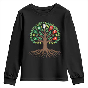 Seven Candles Of Kwanzaa Tree Of Life Youth Sweatshirt African Heritage Gift TS12 Black Print Your Wear