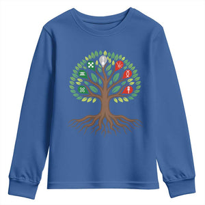 Seven Candles Of Kwanzaa Tree Of Life Youth Sweatshirt African Heritage Gift TS12 Royal Blue Print Your Wear
