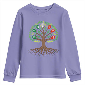 Seven Candles Of Kwanzaa Tree Of Life Youth Sweatshirt African Heritage Gift TS12 Violet Print Your Wear