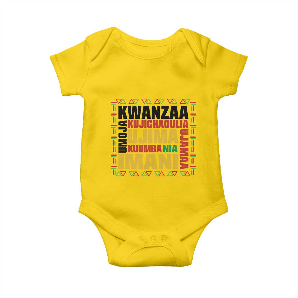 Nguzo Saba Seven Principles Baby Onesie African Heritage Celebration Gift - Print Your Wear