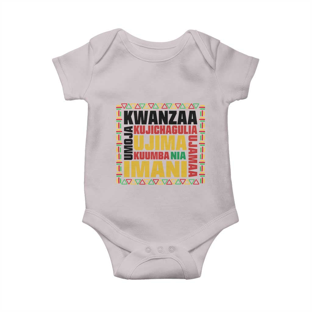 Nguzo Saba Seven Principles Baby Onesie African Heritage Celebration Gift TS12 Ice Gray Print Your Wear