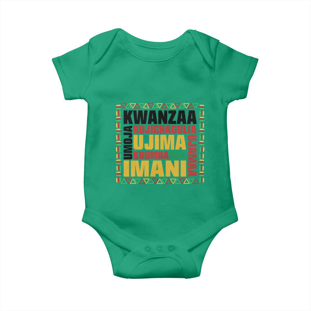 Nguzo Saba Seven Principles Baby Onesie African Heritage Celebration Gift TS12 Irish Green Print Your Wear