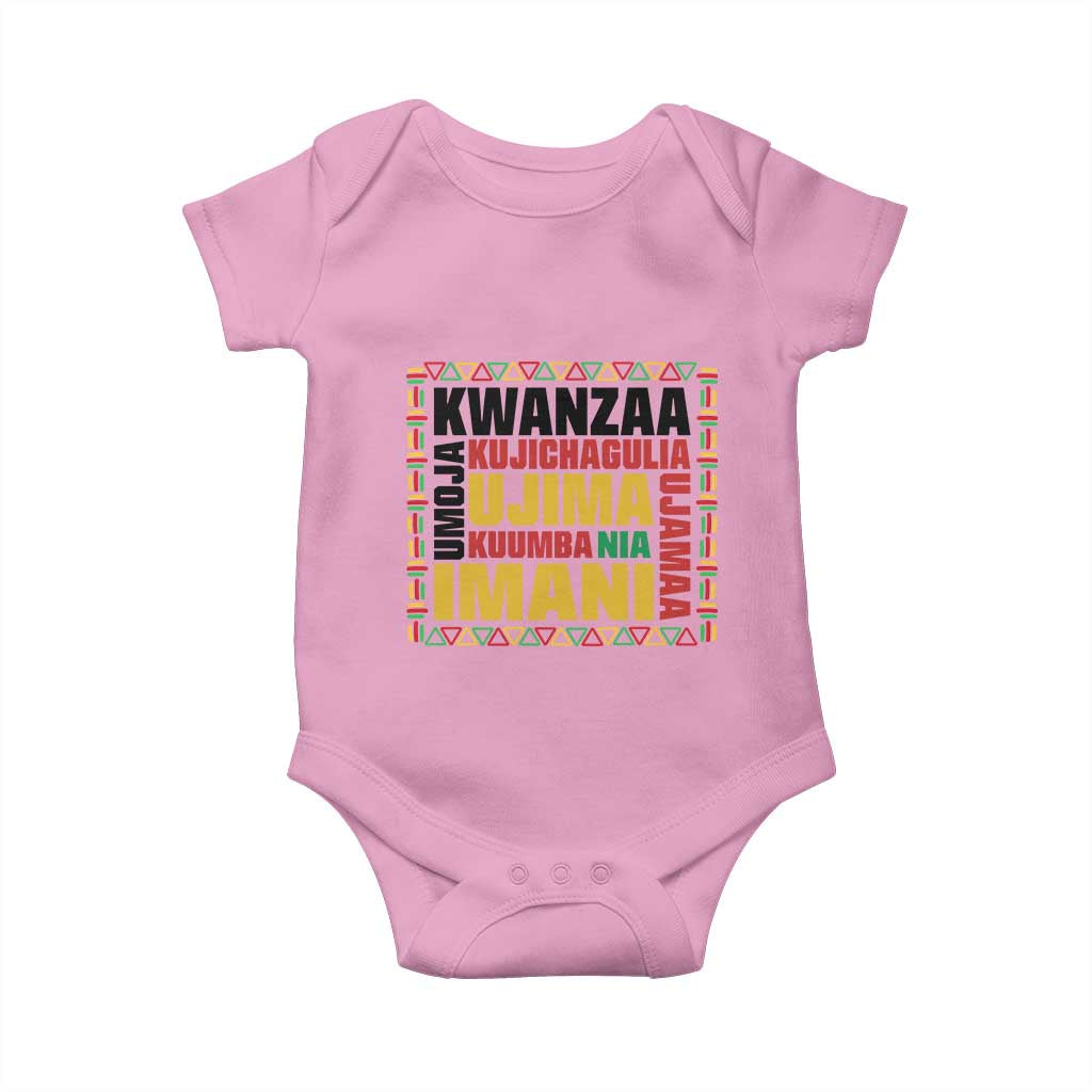 Nguzo Saba Seven Principles Baby Onesie African Heritage Celebration Gift TS12 Light Pink Print Your Wear
