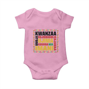 Nguzo Saba Seven Principles Baby Onesie African Heritage Celebration Gift TS12 Light Pink Print Your Wear