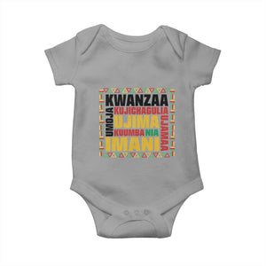 Nguzo Saba Seven Principles Baby Onesie African Heritage Celebration Gift TS12 Sport Gray Print Your Wear