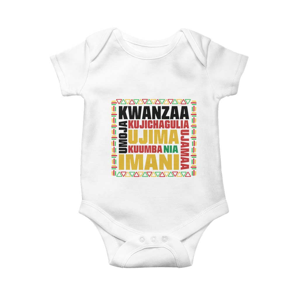 Nguzo Saba Seven Principles Baby Onesie African Heritage Celebration Gift TS12 White Print Your Wear