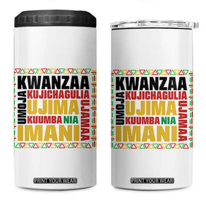 Nguzo Saba Seven Principles 4 in 1 Can Cooler Tumbler African Heritage Celebration Gift TS12 One Size: 16 oz White Print Your Wear