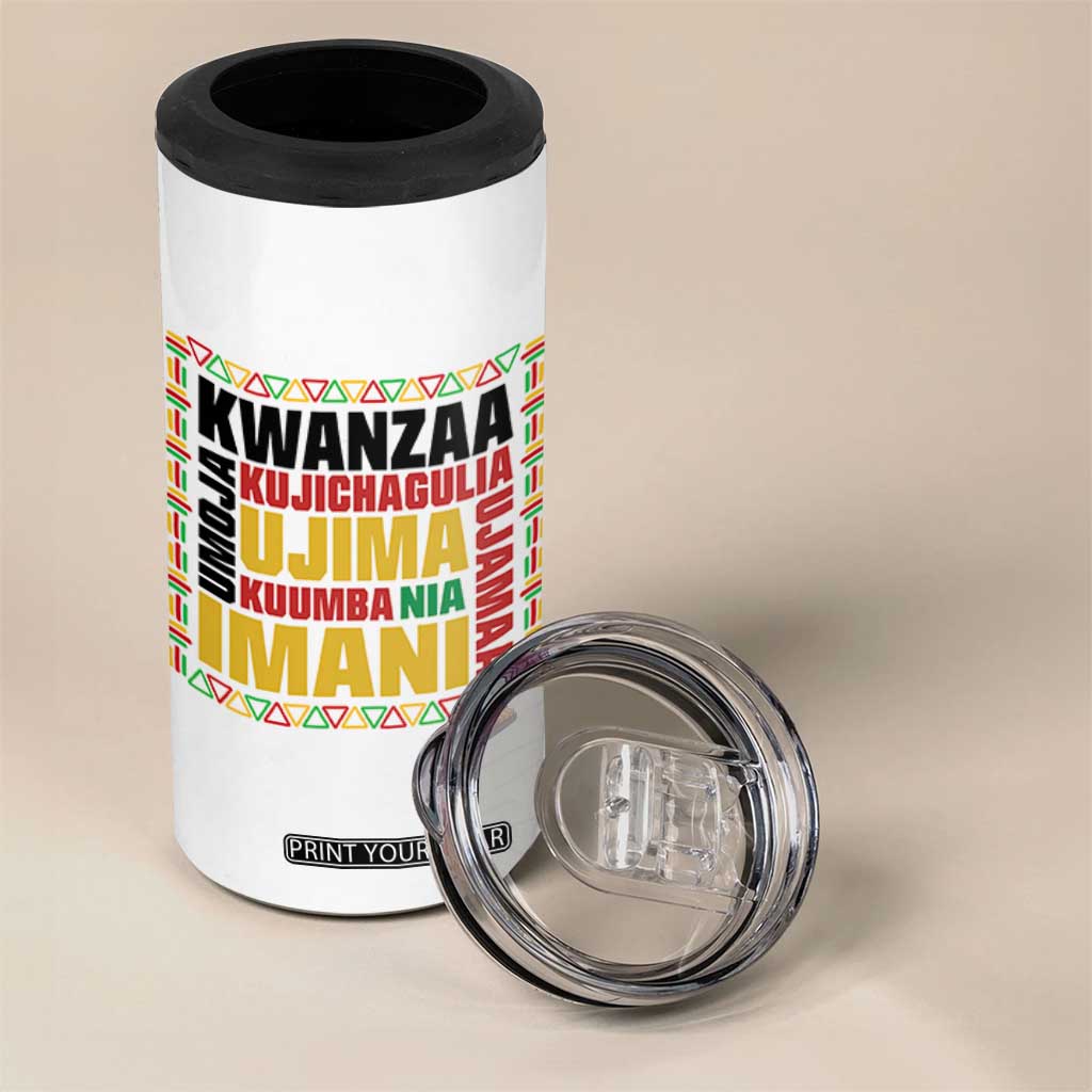 Nguzo Saba Seven Principles 4 in 1 Can Cooler Tumbler African Heritage Celebration Gift - Print Your Wear