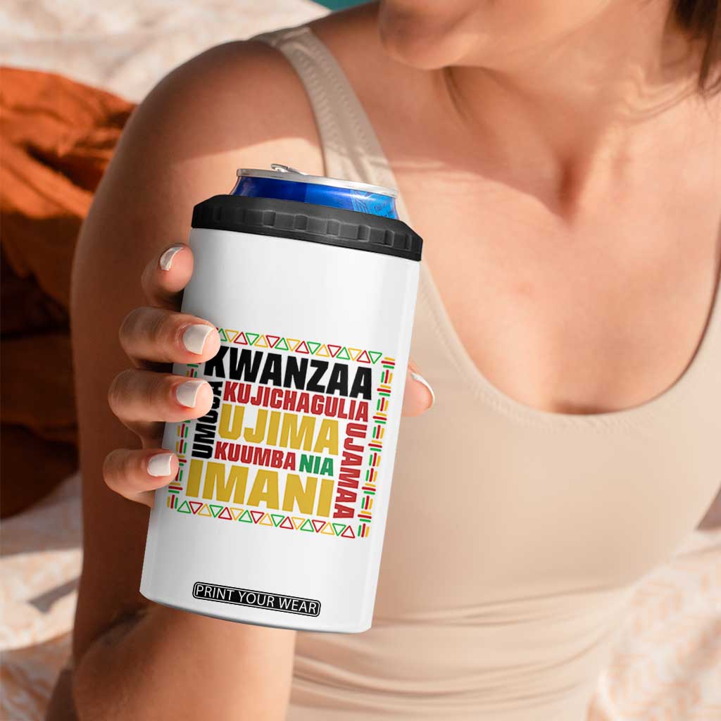 Nguzo Saba Seven Principles 4 in 1 Can Cooler Tumbler African Heritage Celebration Gift - Print Your Wear