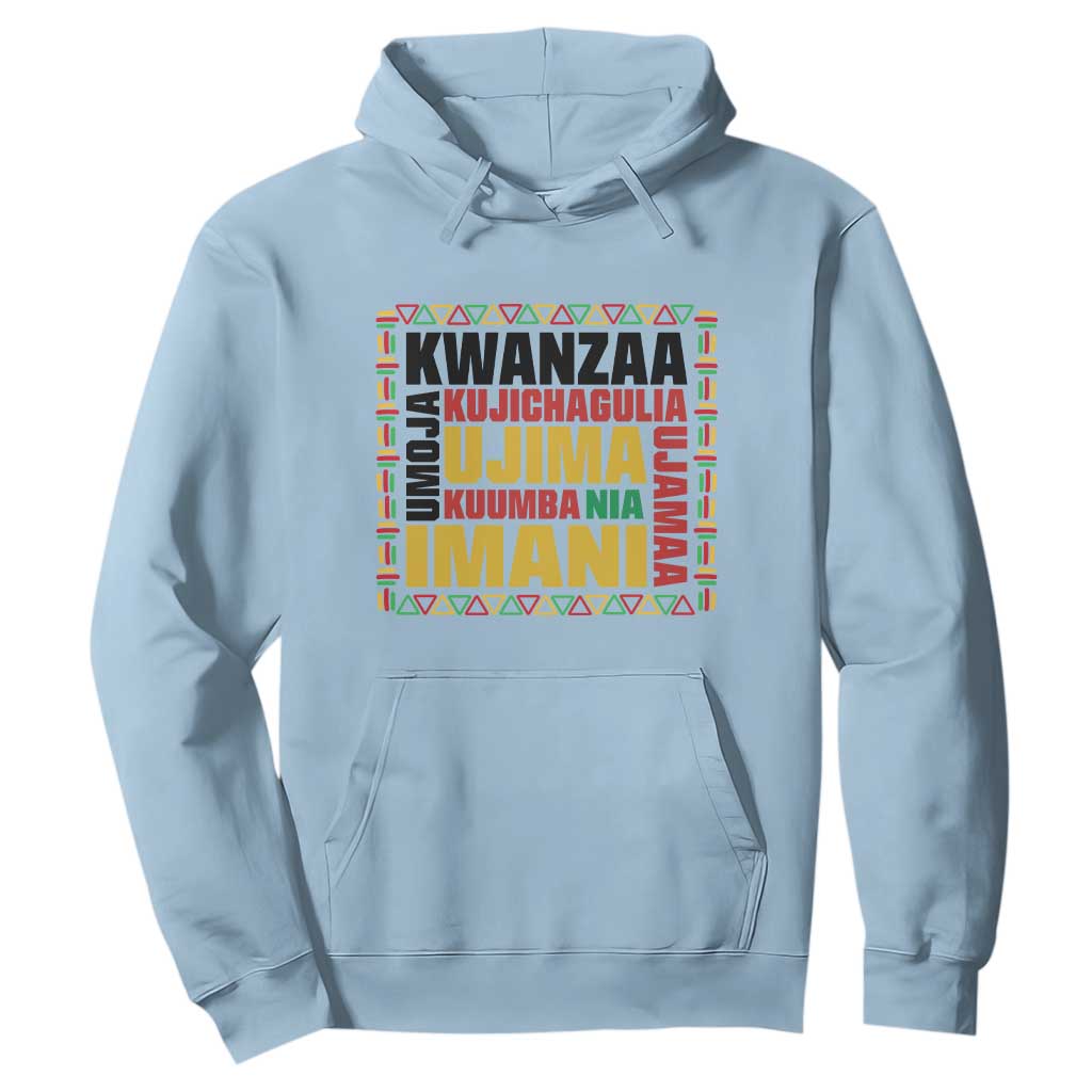 Nguzo Saba Seven Principles Hoodie African Heritage Celebration Gift TS12 Light Blue Print Your Wear