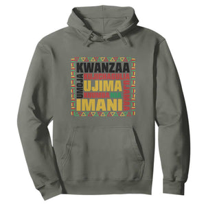 Nguzo Saba Seven Principles Hoodie African Heritage Celebration Gift TS12 Military Green Print Your Wear