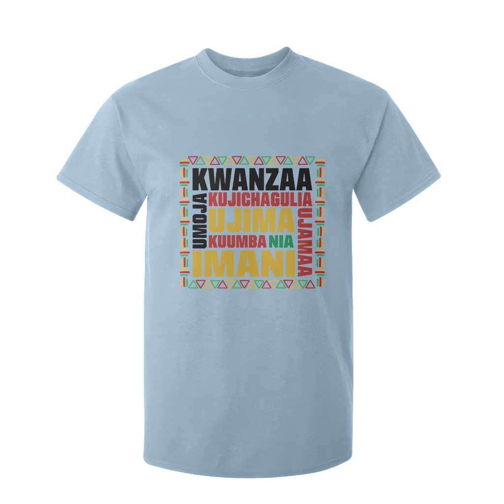 Nguzo Saba Seven Principles T Shirt For Kid African Heritage Celebration Gift TS12 Light Blue Print Your Wear