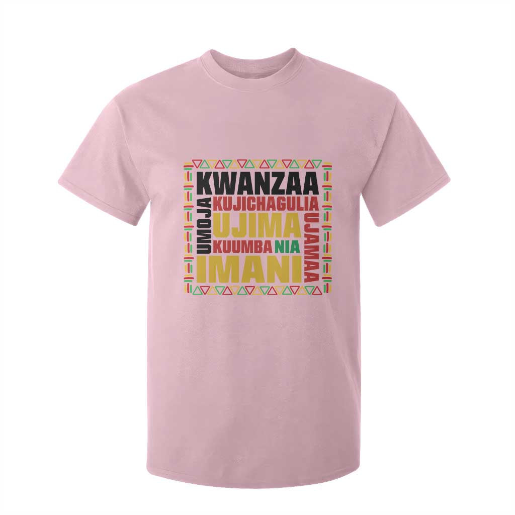 Nguzo Saba Seven Principles T Shirt For Kid African Heritage Celebration Gift TS12 Light Pink Print Your Wear