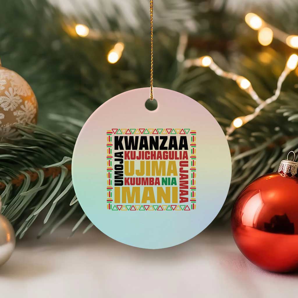Nguzo Saba Seven Principles Ceramic Ornament African Heritage Celebration Gift TS12 1pc Pastel Print Your Wear