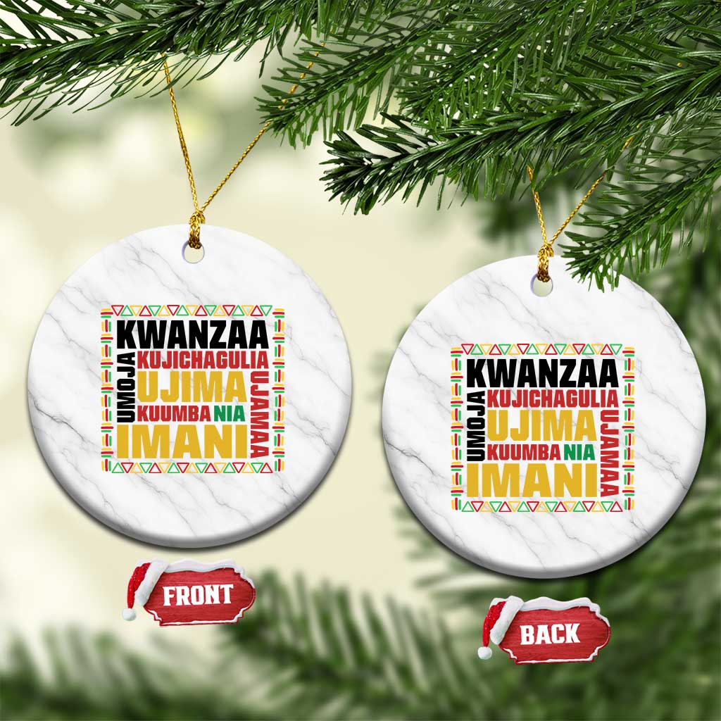Nguzo Saba Seven Principles Ceramic Ornament African Heritage Celebration Gift TS12 1pc White Marble Print Your Wear