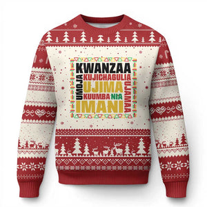 Nguzo Saba Seven Principles Ugly Christmas Sweater African Heritage Celebration Gift TS12 Beige Red Print Your Wear
