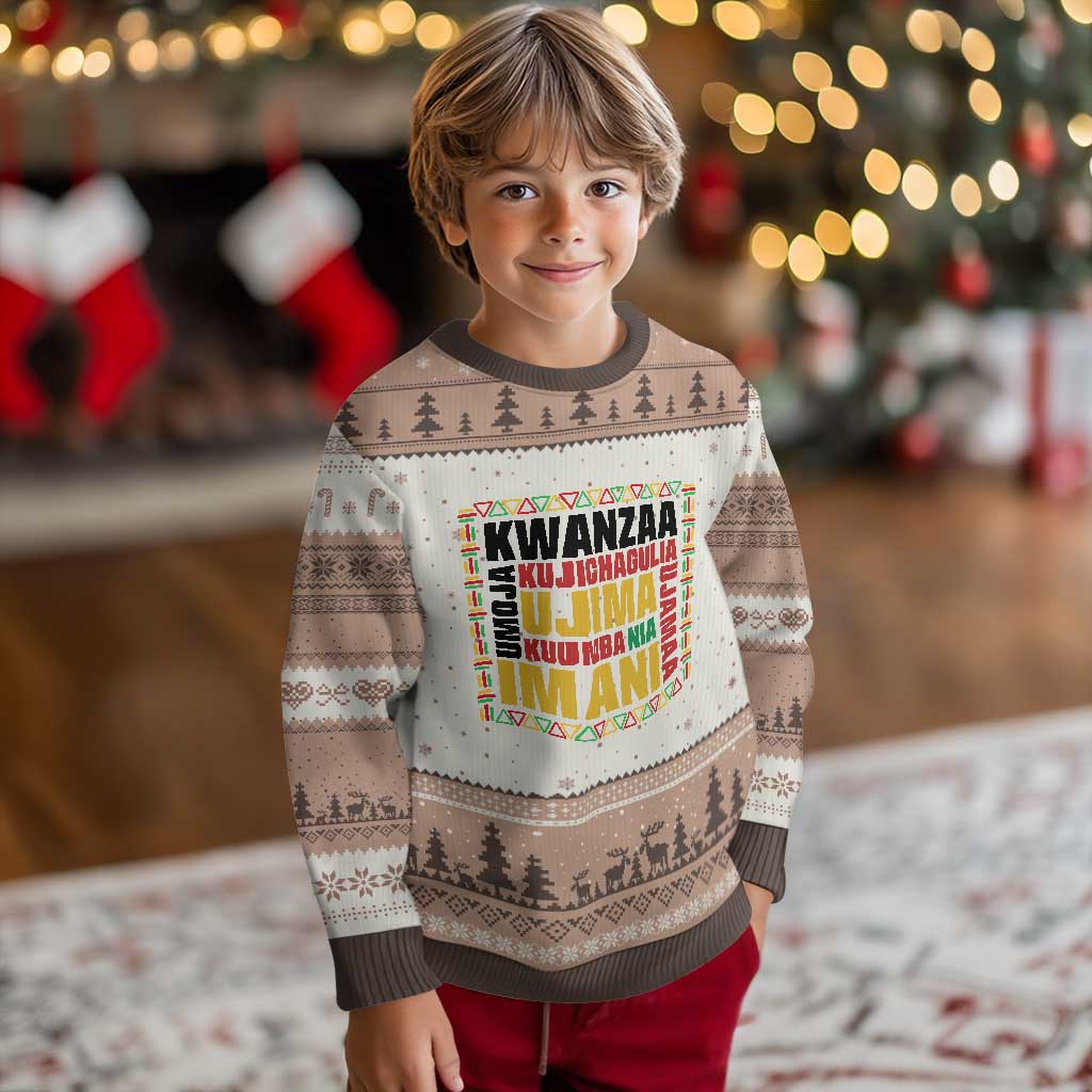 Nguzo Saba Seven Principles Ugly Christmas Sweater African Heritage Celebration Gift TS12 Mocha Mousse Print Your Wear