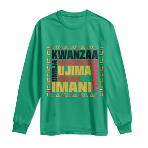Nguzo Saba Seven Principles Long Sleeve Shirt African Heritage Celebration Gift TS12 Irish Green Print Your Wear