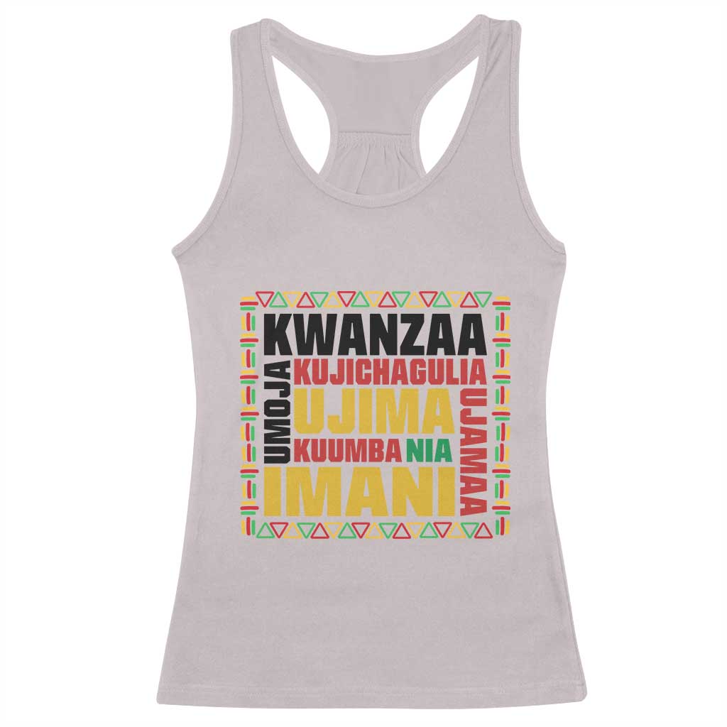 Nguzo Saba Seven Principles Racerback Tank Top African Heritage Celebration Gift TS12 Ice Gray Print Your Wear