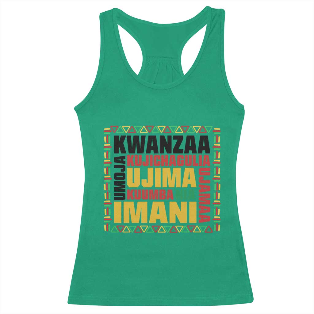 Nguzo Saba Seven Principles Racerback Tank Top African Heritage Celebration Gift TS12 Irish Green Print Your Wear