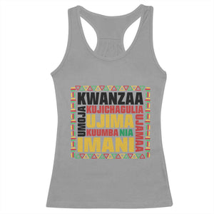 Nguzo Saba Seven Principles Racerback Tank Top African Heritage Celebration Gift TS12 Sport Gray Print Your Wear