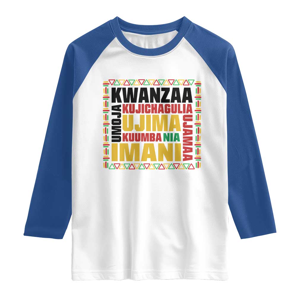 Nguzo Saba Seven Principles Raglan Shirt African Heritage Celebration Gift - Print Your Wear
