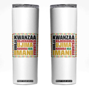 Nguzo Saba Seven Principles Skinny Tumbler African Heritage Celebration Gift TS12 White Print Your Wear