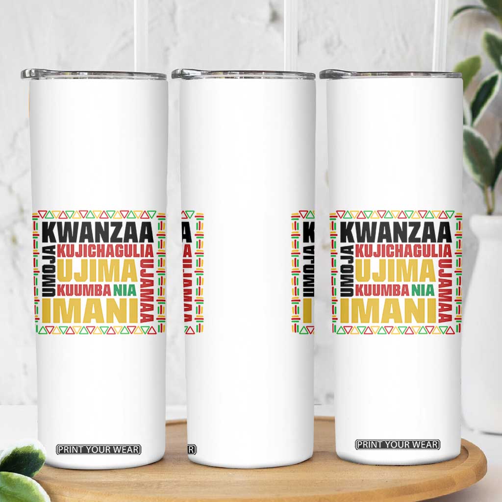 Nguzo Saba Seven Principles Skinny Tumbler African Heritage Celebration Gift - Print Your Wear
