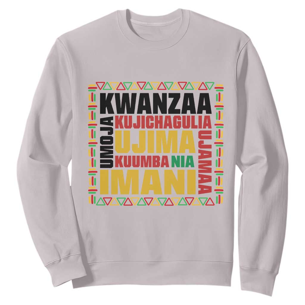 Nguzo Saba Seven Principles Sweatshirt African Heritage Celebration Gift TS12 Ice Gray Print Your Wear