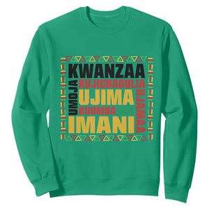 Nguzo Saba Seven Principles Sweatshirt African Heritage Celebration Gift TS12 Irish Green Print Your Wear