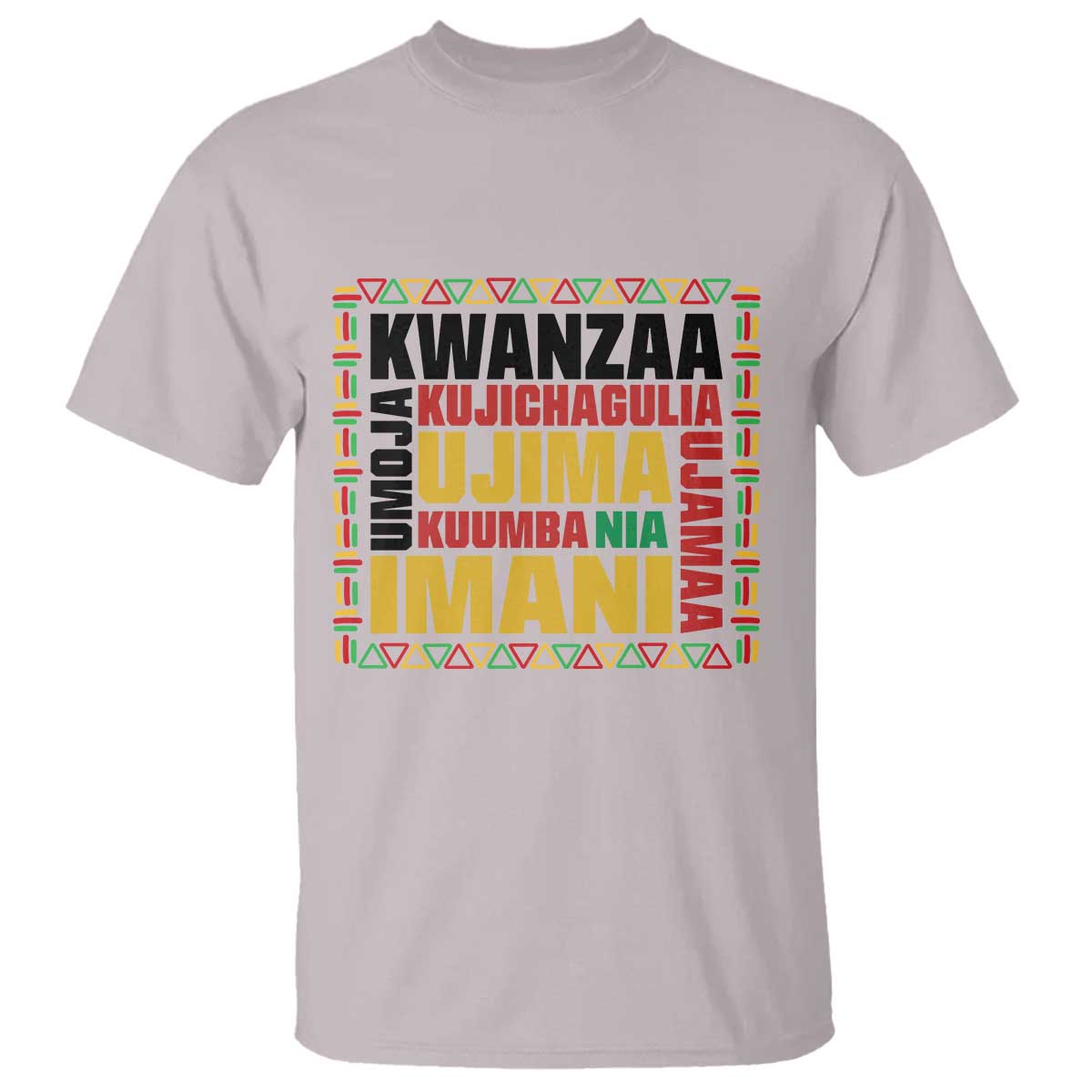 Nguzo Saba Seven Principles T Shirt African Heritage Celebration Gift TS12 Ice Gray Print Your Wear