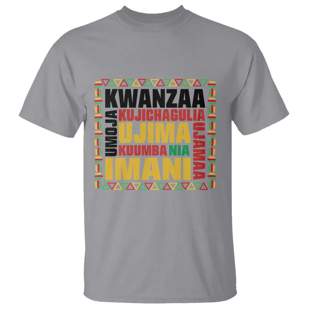 Nguzo Saba Seven Principles T Shirt African Heritage Celebration Gift TS12 Sport Gray Print Your Wear