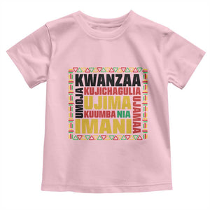 Nguzo Saba Seven Principles Toddler T Shirt African Heritage Celebration Gift TS12 Light Pink Print Your Wear